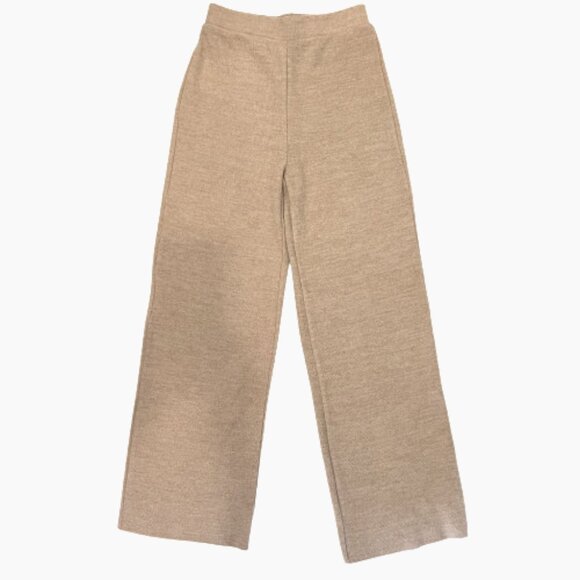 NEW Zara Straight Wide Leg Lounger Knit Culottes Pants in Taupe, Size S - Picture 7 of 13